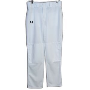 Under Armour Loose White Baseball Snap Button Pants Mens L